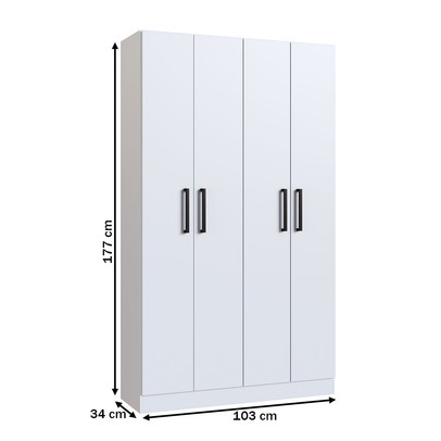 Armário Multiuso Riviera 4 Portas 8 Prateleiras Branco - Irm Móveis