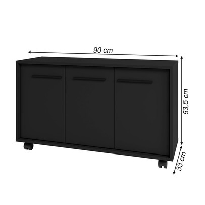 Rack para TV Até 40 Polegadas 3 Portas Preto Br 113 - Brv