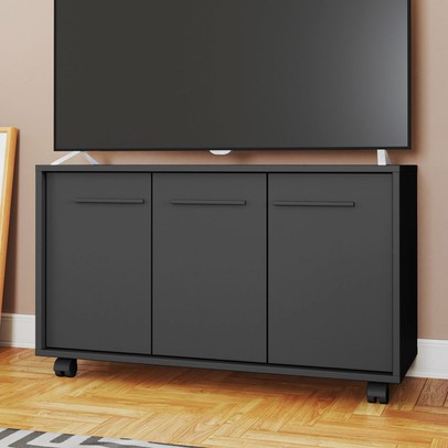 Rack para TV Até 40 Polegadas 3 Portas Preto Br 113 - Brv