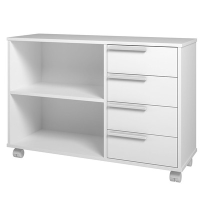 Armário Multiuso 4 Gavetas 1 Prateleira Branco Bs 49 - Brv