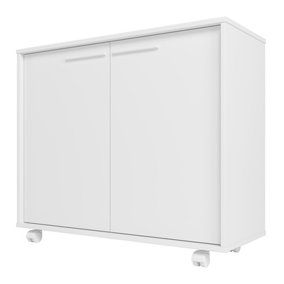 Armário Multiuso 2 Portas com Rodízios Branco Bs 62 - Brv