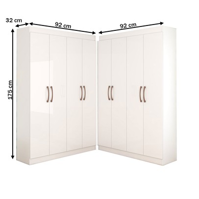 Guarda-Roupa Infantil Dois Irmãos Salvador 8 Portas 16 Prateleiras Branco - Panorama Móveis