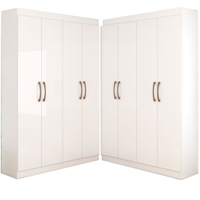 Guarda-Roupa Infantil Dois Irmãos Salvador 8 Portas 16 Prateleiras Branco - Panorama Móveis