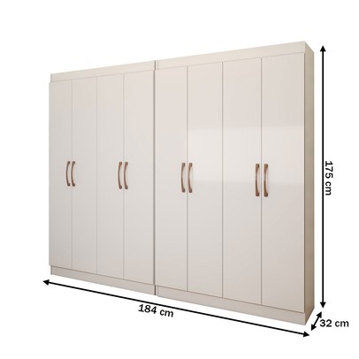 Guarda-Roupa Infantil Dois Irmãos Salvador 8 Portas 16 Prateleiras Branco - Panorama Móveis