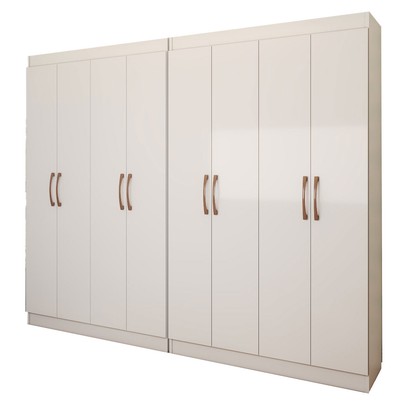 Guarda-Roupa Infantil Dois Irmãos Salvador 8 Portas 16 Prateleiras Branco - Panorama Móveis