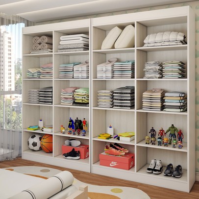 Guarda-Roupa Infantil Dois Irmãos Salvador 8 Portas 16 Prateleiras Branco - Panorama Móveis