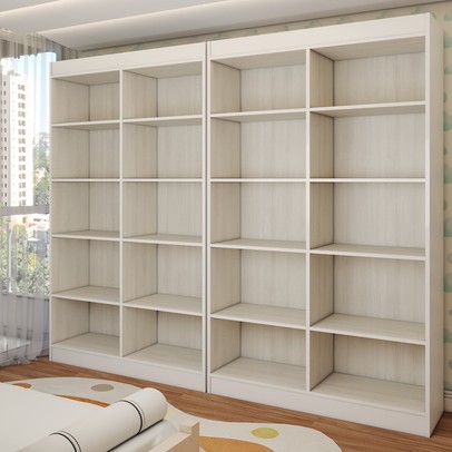 Guarda-Roupa Infantil Dois Irmãos Salvador 8 Portas 16 Prateleiras Branco - Panorama Móveis