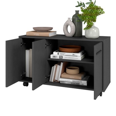 Balcão Buffet 3 Portas 1 Prateleira Preto Bse 05 - Brv