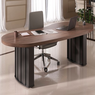 Mesa para Escritório Tamburato Organic Charuto/Preto - Artany Móveis