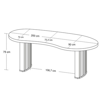 Mesa para Escritório Tamburato Organic Charuto/Preto - Artany Móveis