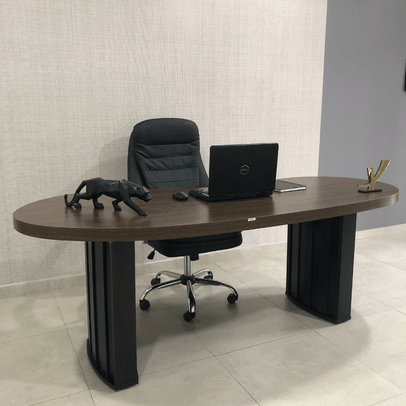 Mesa para Escritório Tamburato Organic Charuto/Preto - Artany Móveis