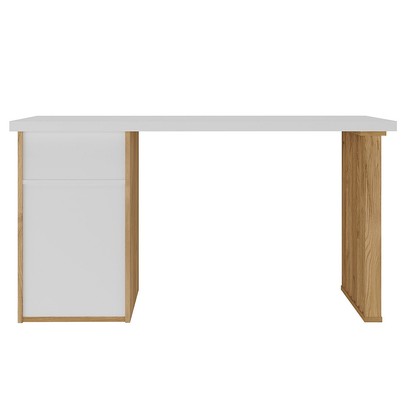 Mesa Escrivaninha Florence 2 Gavetas Branco/Olmo - Artany Móveis