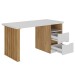 Mesa Escrivaninha Florence 2 Gavetas Branco/Olmo - Artany Móveis