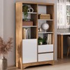 Estante para Livros Space 1 Porta 2 Gavetas Olmo/Branco - Artany Móveis