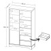Estante para Livros Space 1 Porta 2 Gavetas Olmo/Branco - Artany Móveis