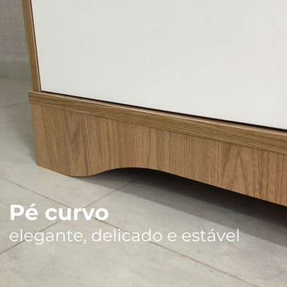 Estante para Livros Space 1 Porta 2 Gavetas Olmo/Branco - Artany Móveis