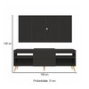 Rack com Painel TV Até 60 Polegadas Milão 1 Porta Preto - Pm