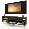Rack com Painel TV Até 60 Polegadas Milão 1 Porta Preto - Pm