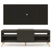 Rack com Painel TV Até 60 Polegadas Milão 1 Porta Preto - Pm