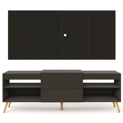 Rack com Painel TV Até 60 Polegadas Milão 1 Porta Preto - Pm