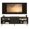 Rack com Painel TV Até 60 Polegadas Milão 1 Porta Preto - Pm