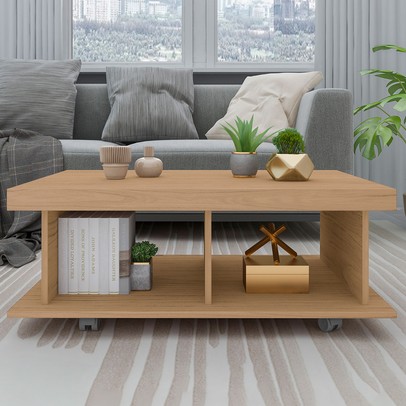 Mesa de Centro Dunas 2 Nichos Carvalho - Pnr Móveis