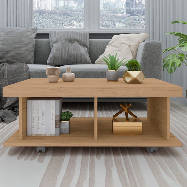 Mesa de Centro Dunas 2 Nichos Carvalho - Pnr Móveis