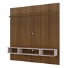 Painel para TV Até 75 Polegadas Grécia 1 Porta com Led Ripado 3d Pinho/Off White - Pnr Móveis