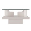 Mesa de Centro Clara com Tampo de Vidro Off White - Pnr Móveis