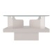 Mesa de Centro Clara com Tampo de Vidro Off White - Pnr Móveis