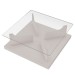 Mesa de Centro Clara com Tampo de Vidro Off White - Pnr Móveis