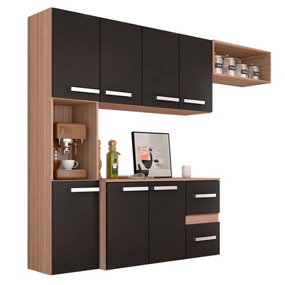Cozinha Compacta Gourmet Suspensa Armário e Balcão - Pm