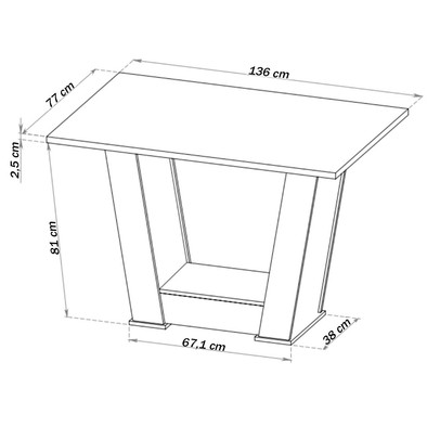 Mesa de Jantar 6 Lugares Squash Mel/Blonde/Nude - Viero Móveis