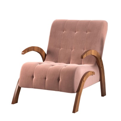 Poltrona Cecilia Seda/Veludo Rosa - Vian