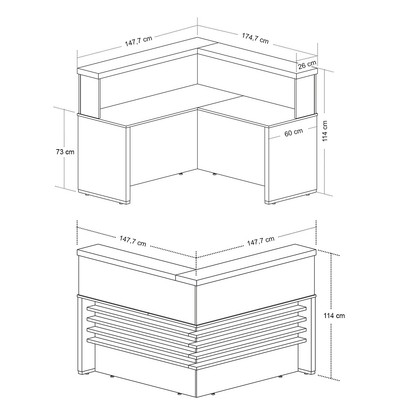 Mesa para Escritório Atendimento Carvalho Branco - Artany Móveis