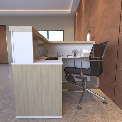 Mesa para Escritório Atendimento Carvalho Branco - Artany Móveis