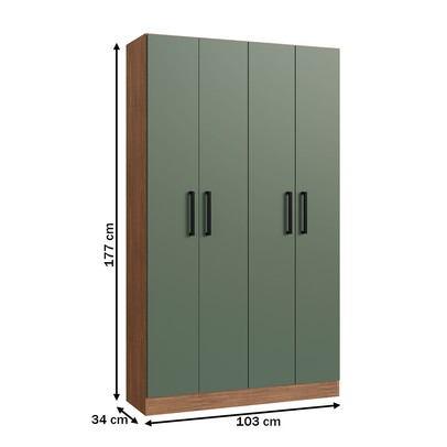 Armário Multiuso Riviera 4 Portas 8 Prateleiras Freijó/Oliva - Irm Móveis