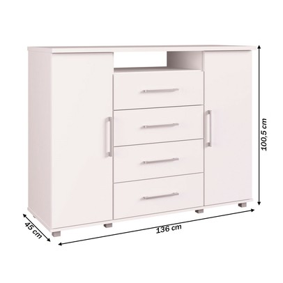 Cômoda Gold 2 Portas 4 Gavetas Branco - Irm Móveis