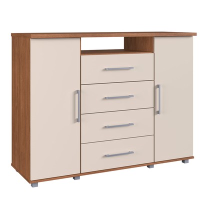 Cômoda Gold 2 Portas 4 Gavetas Freijó/Off White - Irm Móveis