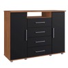 Cômoda Gold 2 Portas 4 Gavetas Freijó/Preto - Irm Móveis