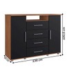 Cômoda Gold 2 Portas 4 Gavetas Freijó/Preto - Irm Móveis