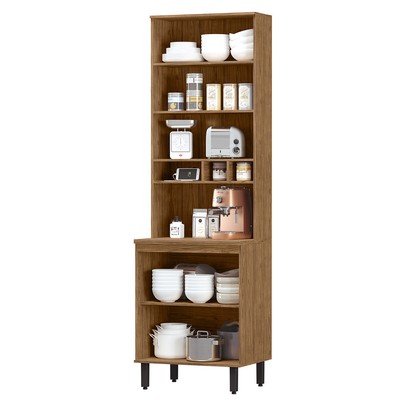 Paneleiro Toscana 100% Mdf 4 Portas Freijó/Nero - Mx Móveis