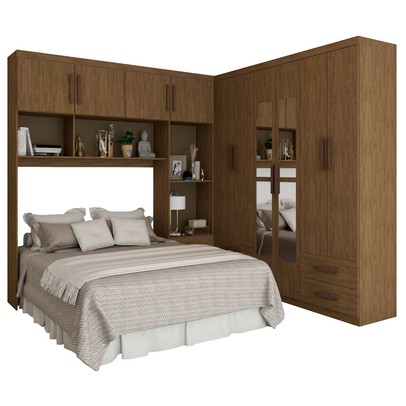 Guarda-Roupa Casal Paradise 10 Portas 6 Gavetas com Espelho Freijó - Panorama Móveis