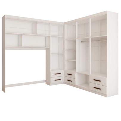 Guarda-Roupa Casal Modulado Paradise 10 Portas 6 gavetas branco - Panorama Móveis