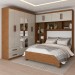Guarda-Roupa Casal Modulado com Cama Paradise 10 Portas com Espelho 6 gavetas freijó/Off White - Panorama Móveis