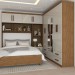 Guarda-Roupa Casal Modulado com Cama Paradise 10 Portas com Espelho 6 gavetas freijó/Off White - Panorama Móveis