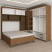 Guarda-Roupa Casal Modulado com Cama Paradise 10 Portas com Espelho 6 gavetas freijó/Off White - Panorama Móveis