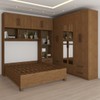 Guarda-Roupa Casal Modulado com Cama Paradise 10 Portas com Espelho 6 gavetas freijó - Panorama Móveis
