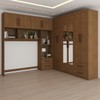 Guarda-Roupa Casal Modulado com Cama Paradise 10 Portas com Espelho 6 gavetas freijó - Panorama Móveis