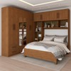 Guarda-Roupa Casal Modulado com Cama Paradise 10 Portas com Espelho 6 gavetas freijó - Panorama Móveis